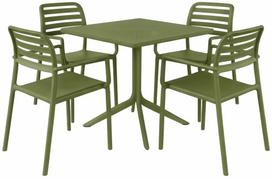 Lauko baldų komplektas Costa/Clip, žalia sp., 4 vietų