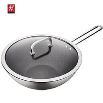 Zwilling 30cm Stainless Steel Honeycomb Flat-Bottom Wok with Lid