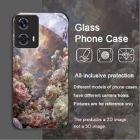 Elegantiškas gėlių raštas, vintažinis gėlių raštas, grūdinto stiklo telefono dėklas, skirtas Motorola Moto G85 G84 G75 Edge 50 Fusion 40 Neo 30 Pro, dangtelis Motorola Edge 20 gray