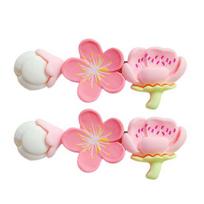Hairpin Soft Polymer Clay Peach Blossom Hair Clips Lightweight Non-Slip Pink Floral B