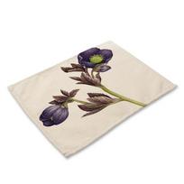 Flower Pattern Placemat Washable Botanical Place Mat for Home Party Dining Tables Wedding Kitchen Banquets Decor 2pcs 30x45cm
