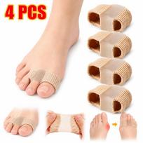Halluxas pirštų atskiriklis, tinkamas vyrams ir moterims su susikertančiais pirštais, gelinis pirštų korektorius, su dviem žiedeliais pirštams (4 vnt) Pack of 4 beige