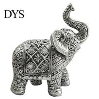 Gold Silver Animal Statue Elephant Figurine, Luck Charm Sculpture, Versatile Indoor Outdoor Decor for Traditional Auspicious Figure Car Tabletop sidabras