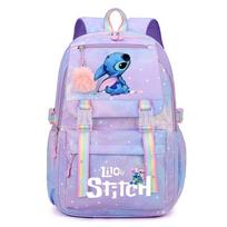 Stitch Studentinė Kuprinė Didelės Talpos Vaivorykštės Spaudinio Animacinis Lauko Krepšys Purple A