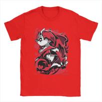 Humorous Cartoon Helluva-Boss T-Shirts for Men Crew Neck Cotton T Shirt Short Sleeve Tee Shirt Unique Tops S