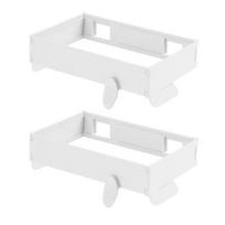 2 vnt. Sulankstomas šiukšlių maišų laikiklis Didelės angos dizainas Užsegamas spaustukais Vietą taupantis Sulankstomas šiukšlių stovas balta