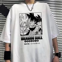 2026 naujas Dragon Ball Saiyan Son Goku vyriški ir moteriški vasariniai marškinėliai Harajuku retro trumparankoviai laisvo ir atsitiktinio stiliaus 4XL