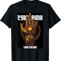 CYBERPUNK CYBERNETIC HAND OF ADAM T-Shirt S juoda