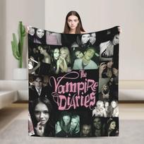 Minkšti pledai Stovyklavimui The Vampire Diaries Damon salvatore Mesti pledai Flaneliniai lovatiesės Svetainei Juokingi sofos-lovos uždangalai 75x90cm gray