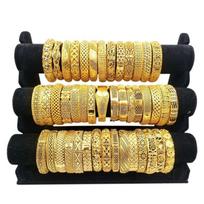 24k Auksinė Apyrankė Nerūdijanti Didelė Plati Auksinė Apyrankė Afrikos Madinga Nerūdijanti Kostiuminė Apyrankė Papuošalas 20.5cm&no fade beige