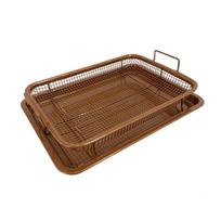 Nonstick Oven Basket Grilling Pans Cooking Utensils Grilling Plate Dishwasher Safe Cooking Tray Perfect for Various Food bronza