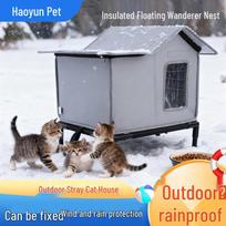 Waterproof Winter Cat/Dog House: Cold & Moisture Resistant Outdoor Shelter armijos žalia spalva