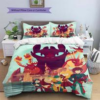 How to Train Your Dragon Adventure Duvet Cover & Pillowcases, HTTYD Fan Bedroom Bedding, Perfect Gift.chl 135x200cm black