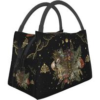 Witchcraft Dragonfly Lunch Bag Insulated Cooler Tote Bag Oxford Cloth Picnic Travel One Size black
