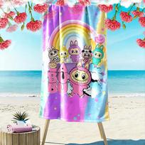 LABUBU Beach Towel Suitable for Travel, Outdoor Activities, Swimming Pools, Yoga, Surfing, Camping, Hiking, Gym 70cmx140cm(27x55inch)