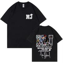 Classic Michael Jackson print summer boy and girl Polyester casual comfortable short sleeved T-shirt top 100