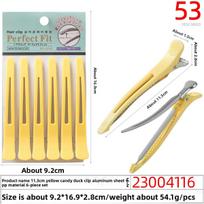 Seamless Hair Salon Perming and Dyeing Bangs Positioning Zoning Clip Crystal Duckbill Straight Clip Long Mouth Plastic Clip 23004116# yellow