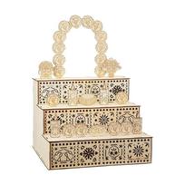 Artisanal Wooden Day of Dead Altar Shadows Box Personalizing Memorial Display with Cultural Skull And Candle Motifs orange
