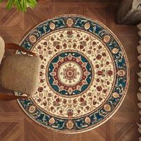 Vintage Ethnic Round Rug Water-Absorbent & Non-Slip Living Room Sofa & Recliner Mat Bedside Rug for Bedroom Home Decor Diameter 60CM