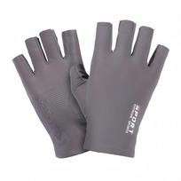 1 Pair Ice Silk Gloves Work Sunscreen Anti Slip Sweat Absorbing Touch Screen For Fitness Men'S Women'S With Exposed Fingers L black