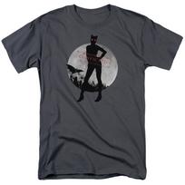Batman Arkham City Catwoman Convicted T Shirt Mens Licensed DC Comic Charcoal M black