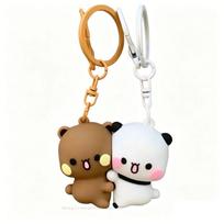 -/Cartoon Panda Bubu Dudu Magnetic Keychain Cute Backpack Pendant with Toy Figures Couple Accessories Ideal Fantasy Themed Gift