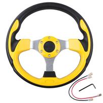 Universal Mini Drifting Steering Wheel Racing Car PVC Modification Aluminum Frame Light Weight 320mm(13inches) geltona