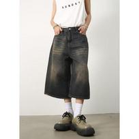 Pavasaris Vasara Retro Y2k Baggy Jorts Moteriški Vyrai Žemu Juosmuu Apkarpyti Džinsai Acubi Nuskriausti nutrinti džinsai Laisvalaikio plačios kelnės mada S pilka