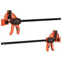 JORGENSEN Quick Bar Maximum Clamping Force Resin Protective for Strong DIY Black Clamps, F-Clamps, Clamps, 300mm, 2-Pack, Approx. 68kg, 3-in-1 black