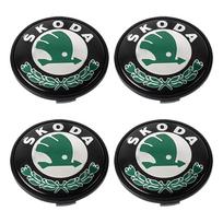 4 vnt. 56 mm automobilio emblema ratlankių dangteliai lipdukai Dangtelio ženkleliai Skoda Octavia MK2 MK3 3 A7 Fabia Karoq Kodiaq Superb Rapid