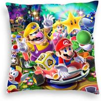 Brother cartoon pillowcase, game pillowcase, animated character, Mario,Gris, 30x30cm