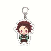 Anime Demon Slayer Acrylic Keychain Series Ingenious Pendant Tanjiro Kamado Nezuko Zenitsu Agatsuma Accessories Present for Fans 55mm white