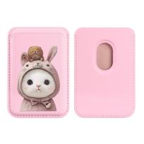 for MagSafe Wallet Strongest Magnetic Wallet for iPhone 17/16/15/14/13/12 Series Cards Holder, Magnetic Phone Wallets Card Slots rožinė