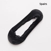 5 Pairs Lace Women's Socks Breathable Low Cut Summer Socks Cotton Bottom Silicone Non-Slip Invisible Boat Socks Summer