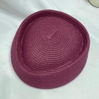 New Elegant Straw Beret Hat Teardrop Classic Flight Attendant Hat Simple Handmade Vintage Sun Hat Cocktail Event