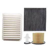 Oil Engine Cabin Air Filter Activated Carbon for Toyota Corolla 1.8L 2ZR-FE 2ZR-FAE 17801-21050 3 Pcs Filter Set