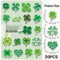 20 Soft Four-Leaf Clover Magnets - Fresh Plant Decor for Fridge, Laptop, File Cabinet