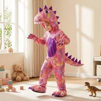 Vaikų dinozauro kostiumas Gyvūno kombinezonas festivaliui Kalėdoms Vaikų vaidmenų žaidimui S beige