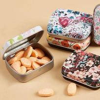 Mini skardinė dėžutė su dangteliu Nešiojama Spalvota Sandari stiklainė Stačiakampės skardinės dėžutės Saldainių, tablečių, papuošalų laikymo dėžutė Konteineriai Skardinės random