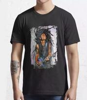 Lenny Kravitz T-Shirt Black Cotton Unisex Short Sleeve T-Shirt S gray