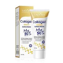 SADOER Spf 50+ PA+++ Collagen Sunscreen for Face or Body Sun Block Whitening Creams Solar Blocker Anti-aging Facial Sunscreen