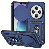 For Xiaomi Redmi 14C 4G Case Armor Shockproof Slide Lens Cover For Redmi14C Magnet Car Holder Ring Case For Redmi 14C Funda For Redmi 14C mėlyna