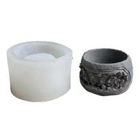 Small Flower Pot Silicone Mold Diy Succulents Concrete Flower Pot Vase Plaster Cement Clay Mold Plant Holder Mold gray