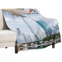Emirates Airbus A380 skrendantis virš Dubajaus Mesti pledas Kempingo Šildantys Pikiniko pledai Dekoratyviniai pledai sofoms 30x40in