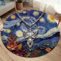 Middle-earth prop Round Area Rug,Carpet Rug for Living Room Bedroom Sofa Playroom Decor,Non slip Floor Mat 80cmx80cm