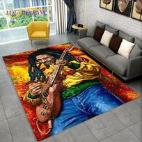 Bob Marley Reggae Music Maple Leaf Jamaican Area Rug,Carpet Rug for Living Room Bedroom Sofa Doormat Decor,Non-slip Floor Mat 40x60cm(15x23in)