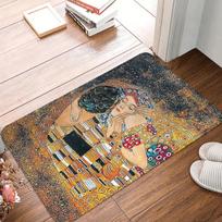 Gustav Klimt Oil Painting Bath Mat Non-Slip Diatom Mud Doormat for Living Room Entrance Home Decor 30x40cm Diatom mud gray