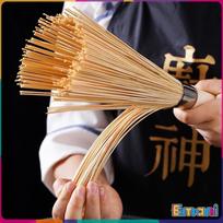 5pcs 7 Inches Length Wok Brush Cleaning Whisk Traditional Bamboo Wok Brushes Kitchen Tools