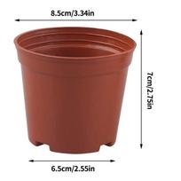 A84E-200Pcs 8.5CM Round Plastic Plant Pots Small Flower Pots For Plant Nursery Small Potted Plants plytų raudona spalva