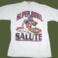 Vtg 90s NFL Denver Broncos Football Super Bowl White Unisex T shirt KH18367 S gray